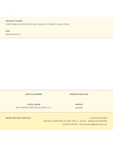 Cortatubos telescópico para tubos de cobre 3-35mm 321361