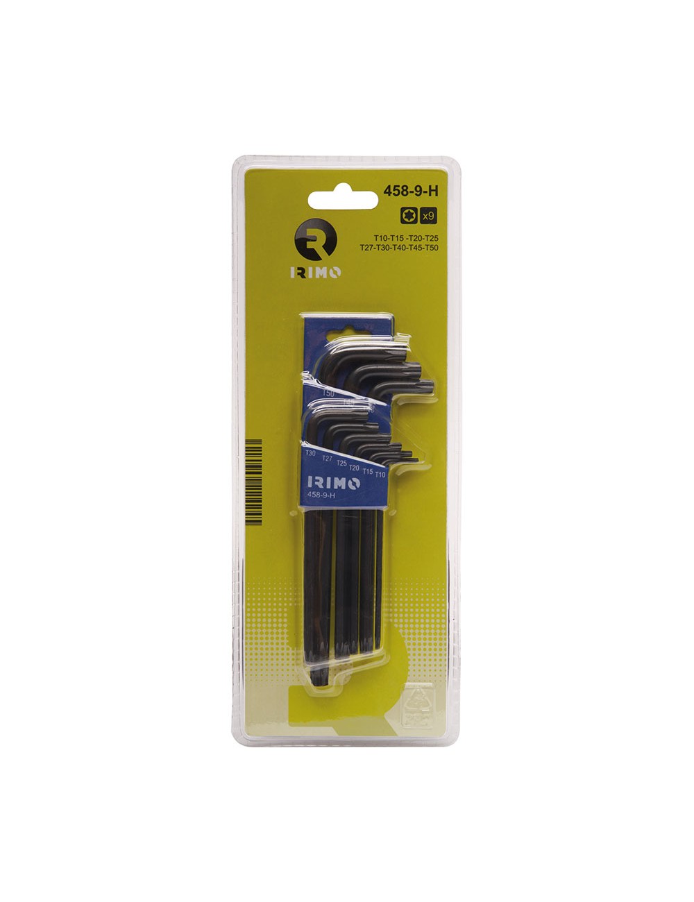 Llaves acodadas pavonadas torx® t10 - t50 458 - 9 - h, juego de 9 piezas