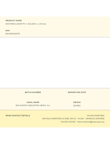 Destornillador ph-1 aislado 1 x 150 mm