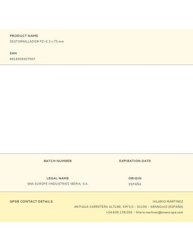 Destornillador pz-0 3 x 75 mm