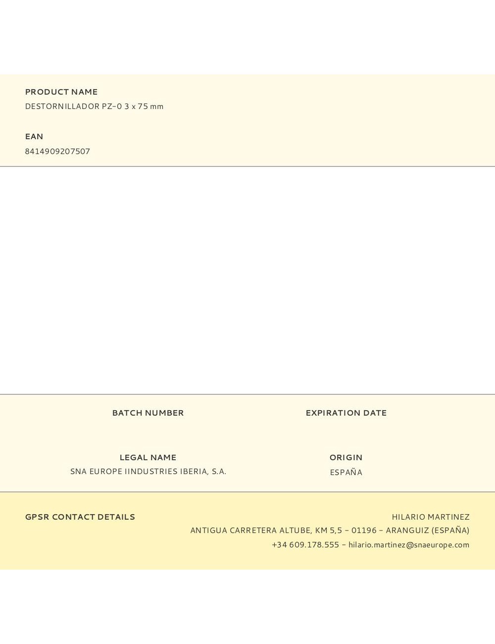Destornillador pz-0 3 x 75 mm
