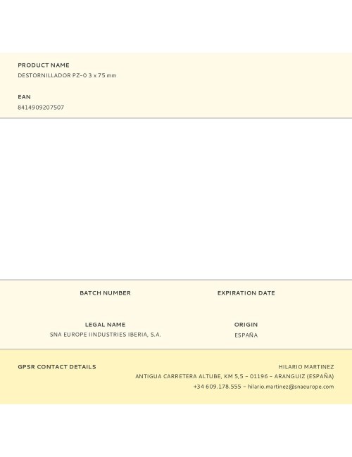Destornillador pz-0 3 x 75 mm