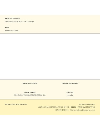 Destornillador pz-2 6 x 125 mm