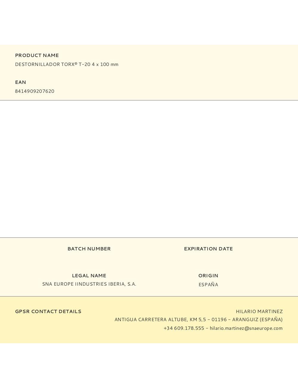 Destornillador torx® t-20 4 x 100 mm