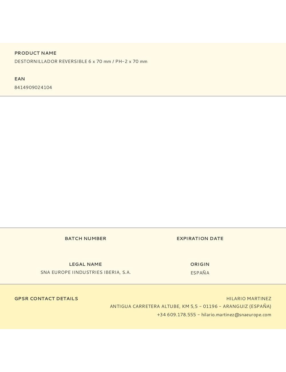 Destornillador reversible 6 x 70 mm / ph-2 x 70 mm