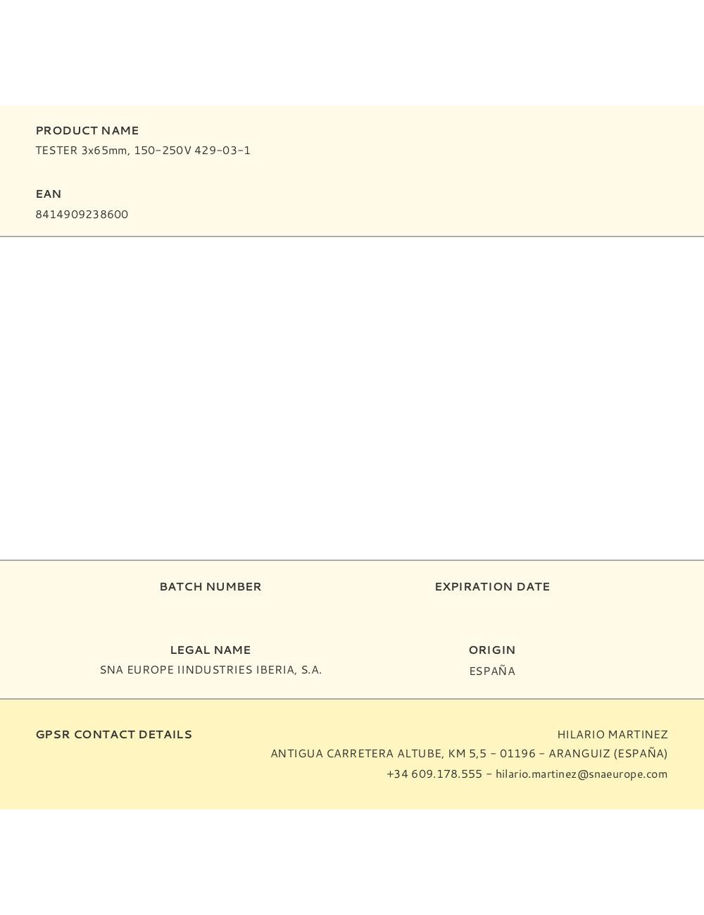 Tester 3x65mm, 150-250v 429-03-1