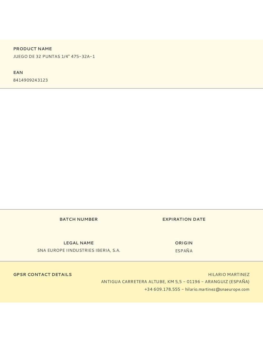 Juego de 32 puntas 1/4" 475-32a-1