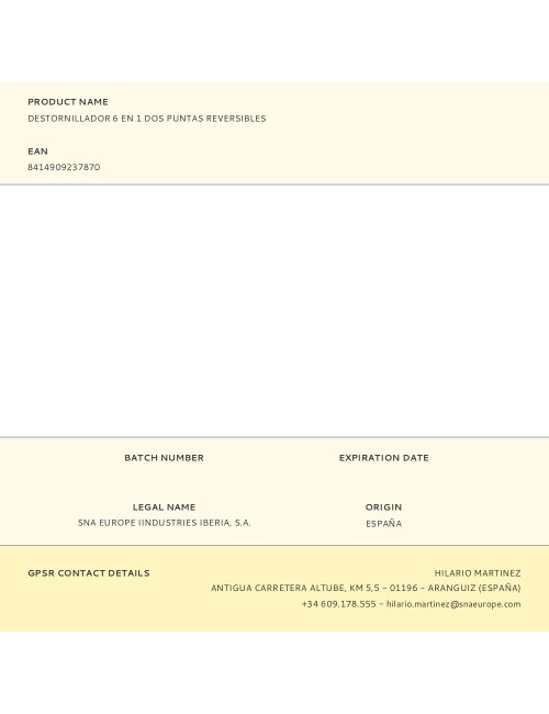 Destornillador 6 en 1 dos puntas reversibles