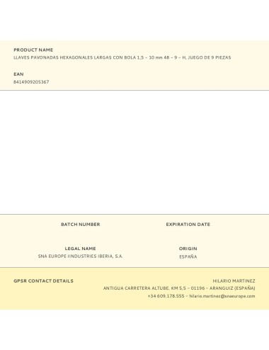 Llaves pavonadas hexagonales largas con bola 1,5 - 10 mm 48 - 9 - h, juego de 9 piezas
