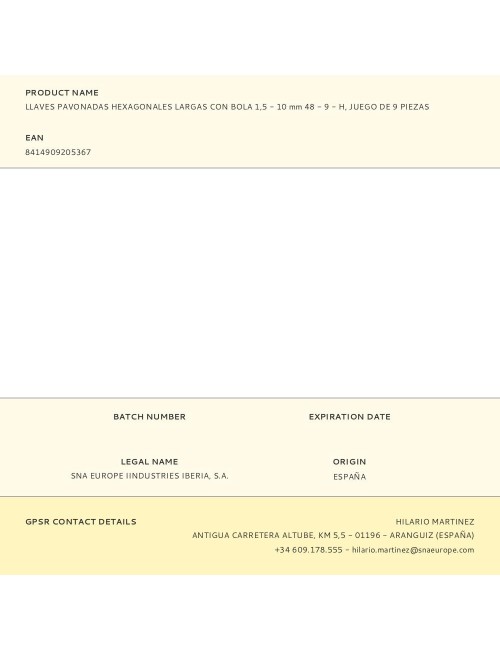 Llaves pavonadas hexagonales largas con bola 1,5 - 10 mm 48 - 9 - h, juego de 9 piezas