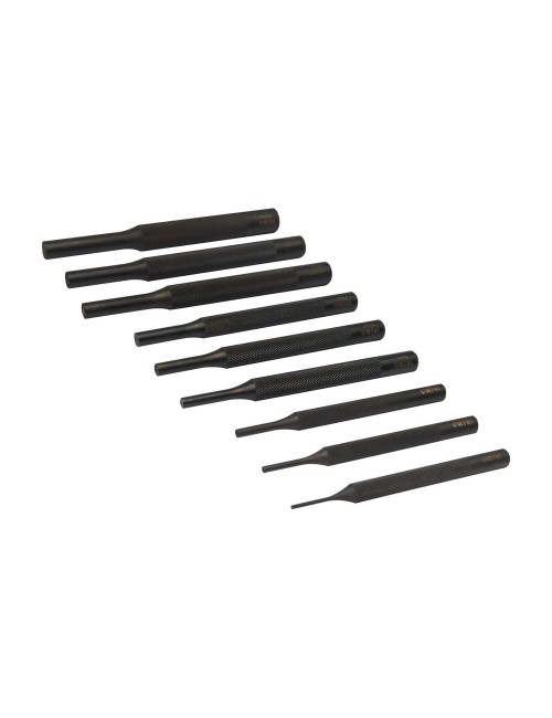 Botadores cilíndricos estriados (2,3,4,5,6,7,8,9,10 mm), juego de 9 piezas