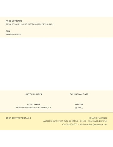 Rasqueta con hojas intercamiables