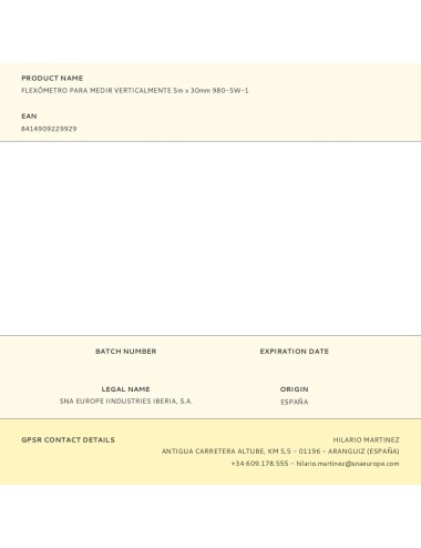 Flexómetro para medir verticalmente 5m x 30mm 980-5w-1
