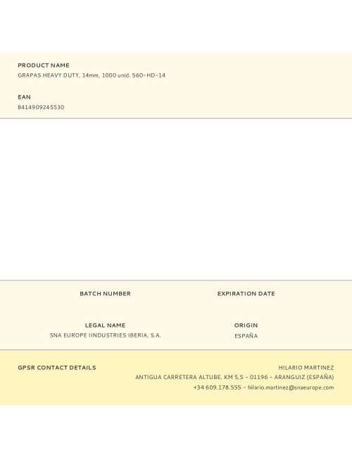 Grapas heavy duty, 14mm, 1000 unid. 560-hd-14