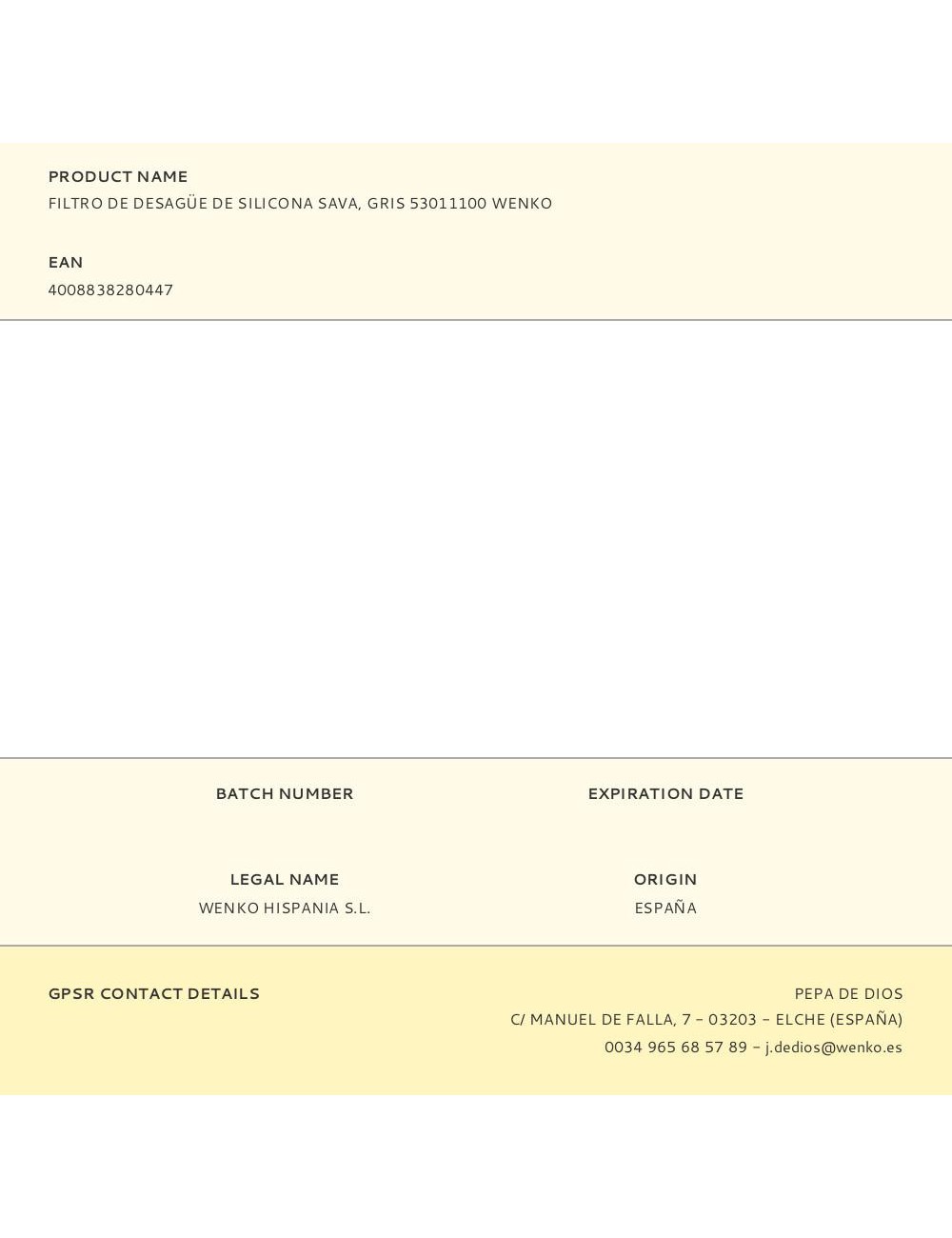 Filtro de desagüe de silicona sava, gris 53011100 wenko