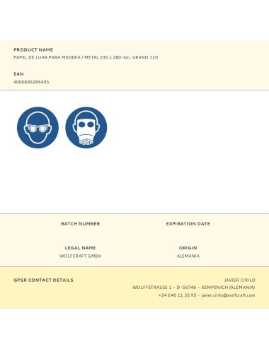 Papel de lijar para madera / metal 230 x 280 mm, grano 120