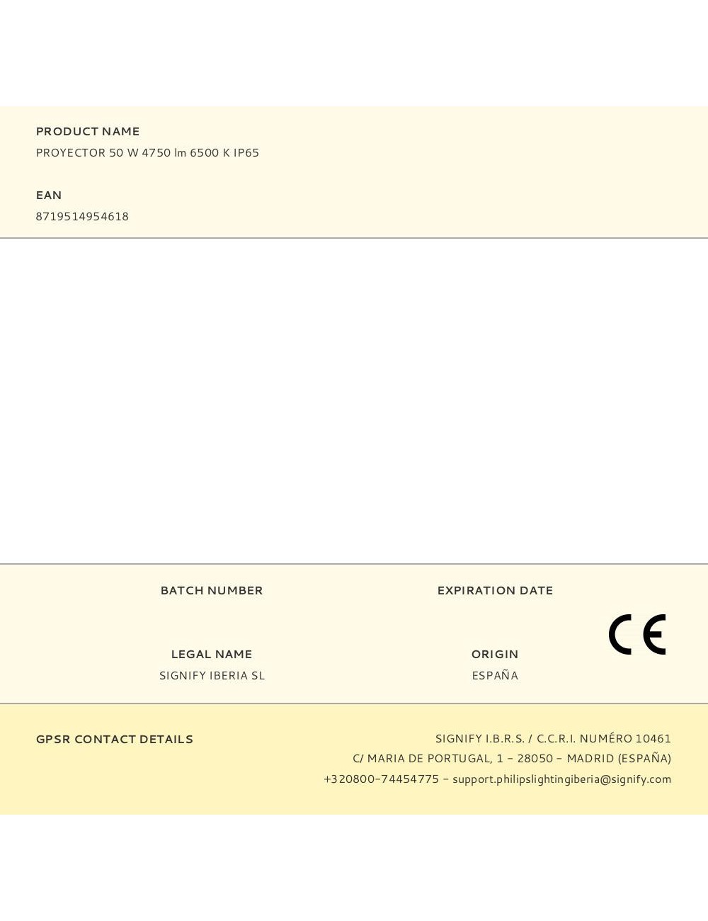 Proyector 50 w 4750 lm 6500 k ip65