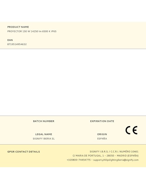 Proyector 150 w 14250 lm 6500 k ip65