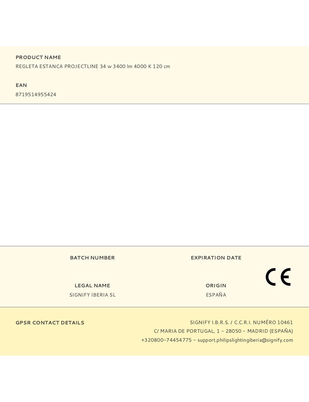 Regleta estanca projectline 34 w 3400 lm 4000 k 120 cm