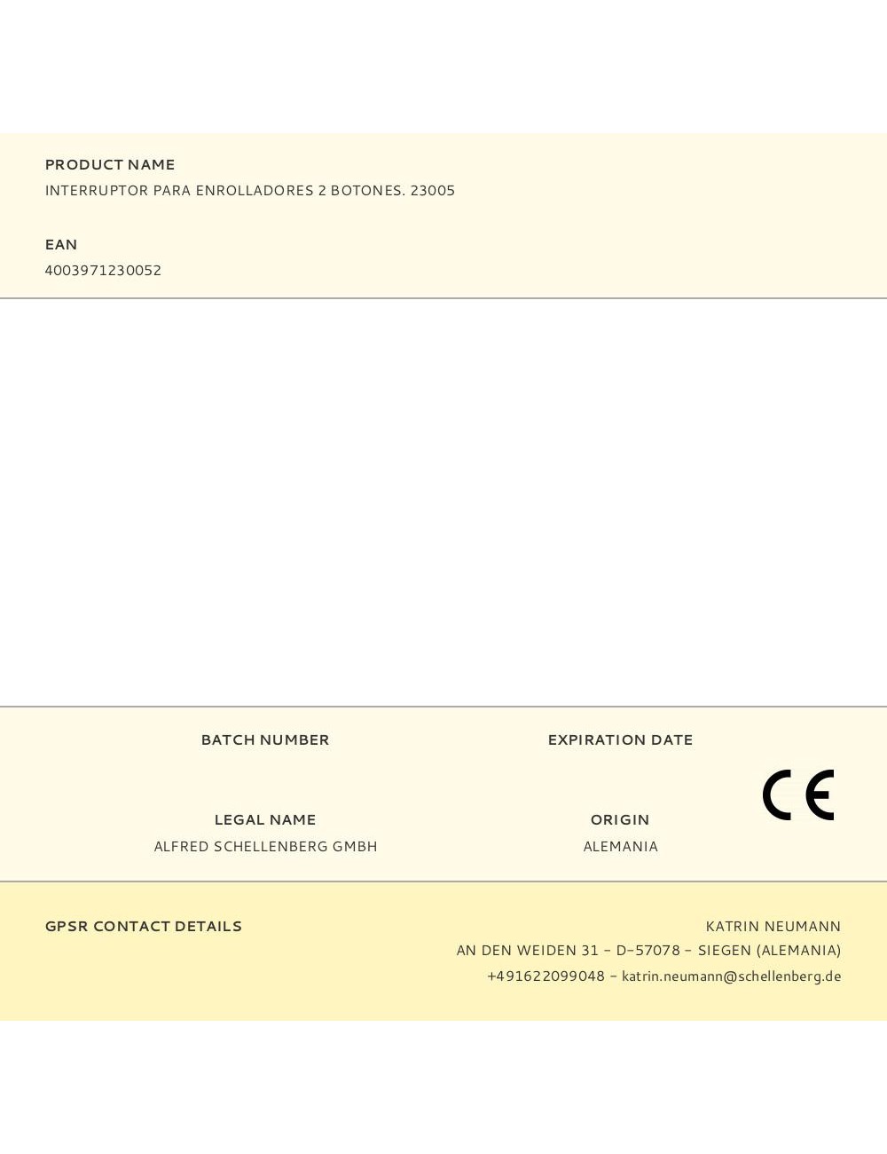 Interruptor para enrolladores 2 botones. 23005