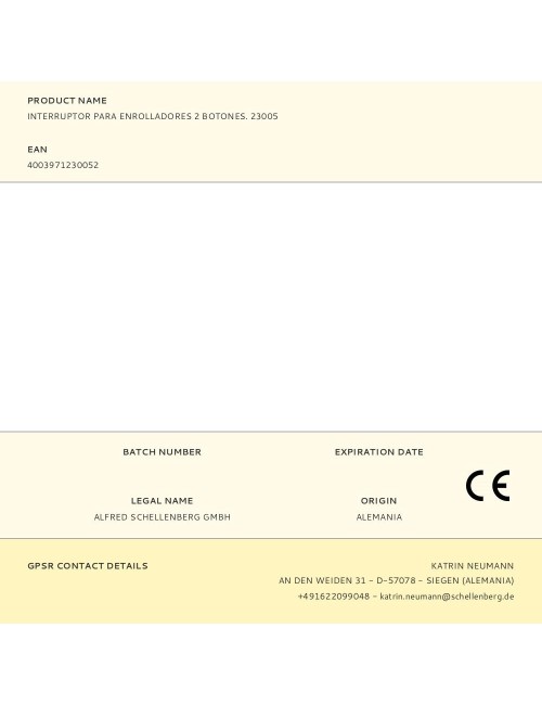 Interruptor para enrolladores 2 botones. 23005