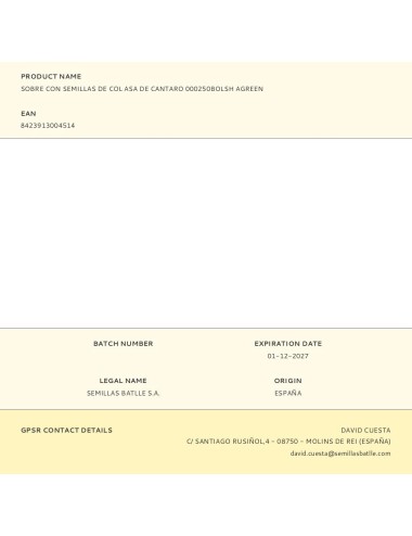 Sobre con semillas de col asa de cantaro 000250bolsh agreen