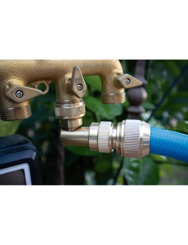 Conector roscado 3/4" codo laton aqua control