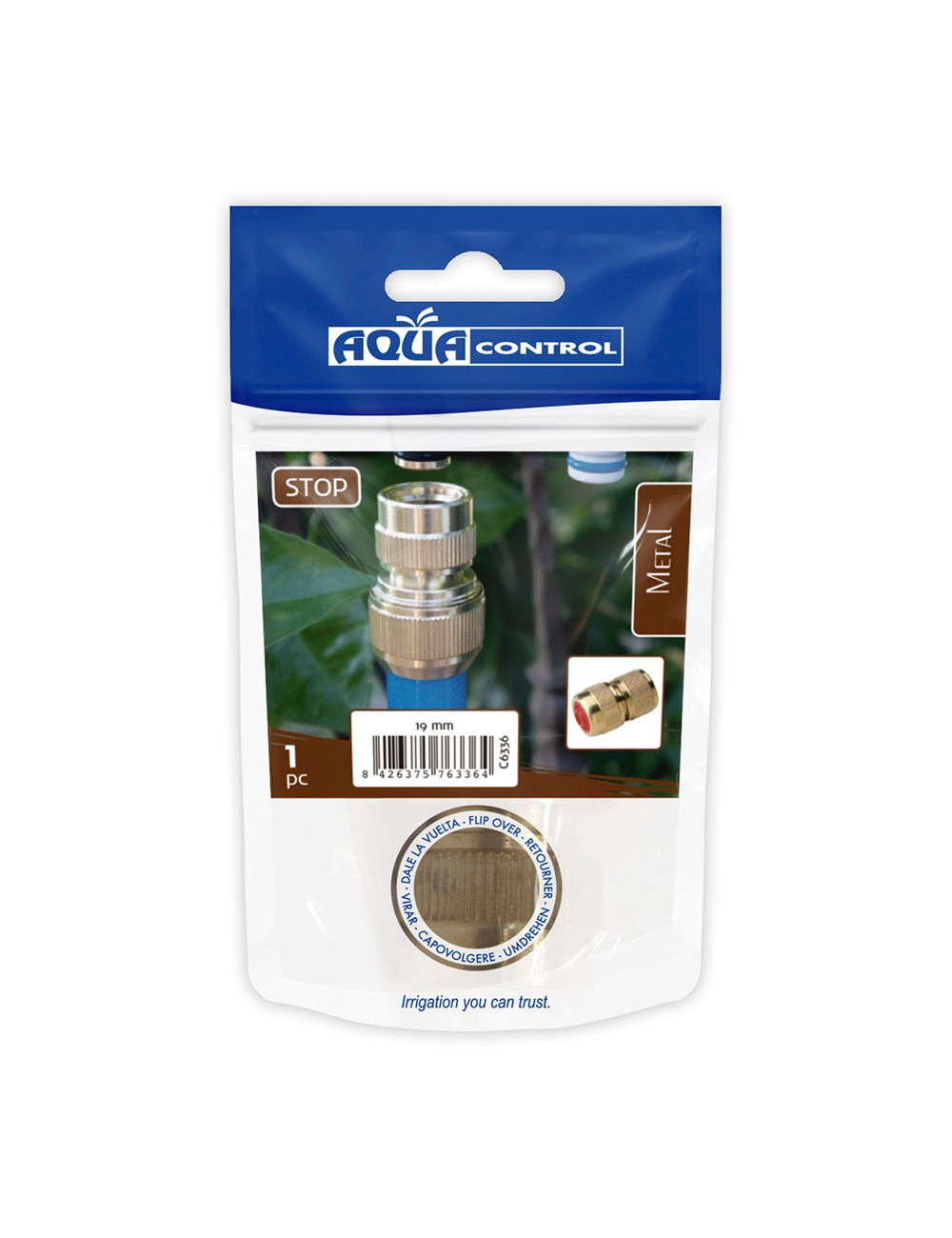 Conector rápido stop latón 3/4"