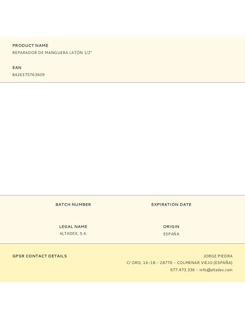 Reparador de manguera latón 1/2"