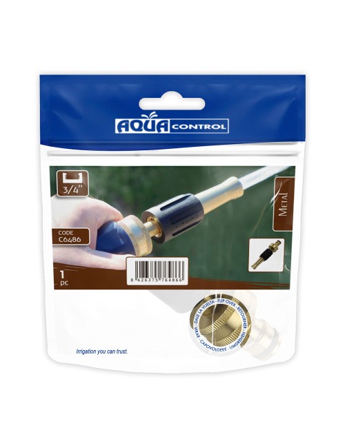Lanza regulable de laton con grip de caucho y rosca hembra 3/4" aqua control