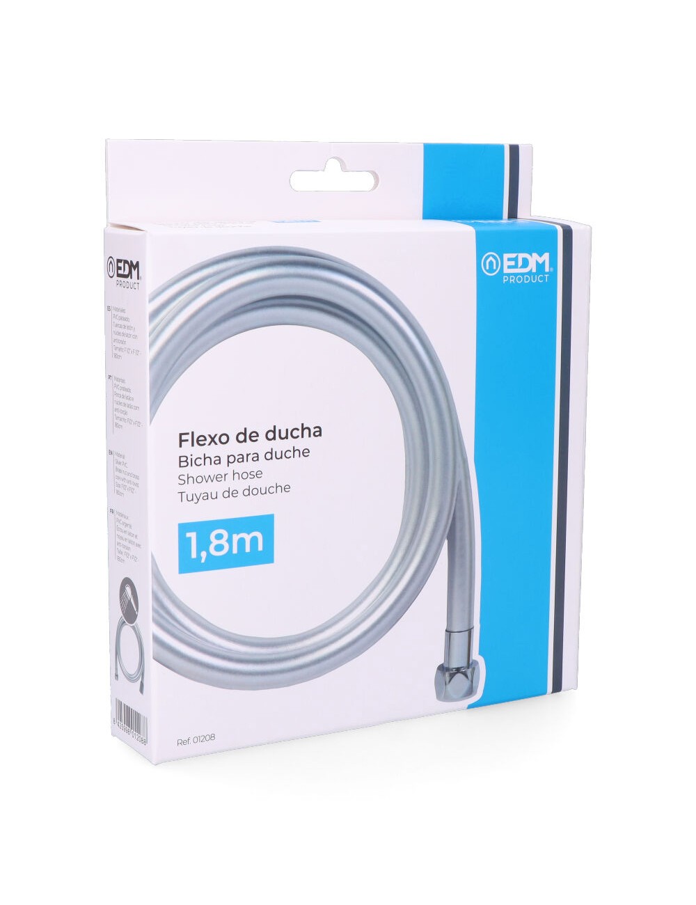 Flexo de ducha pvc color cromo 1,8 m