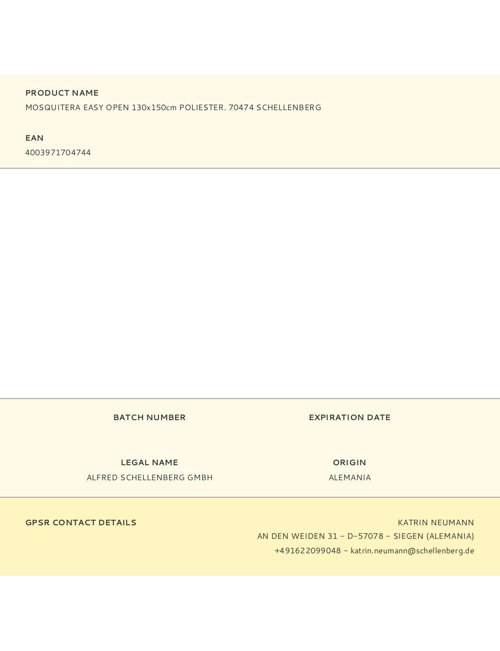 Mosquitera easy open 130 x 150 cm