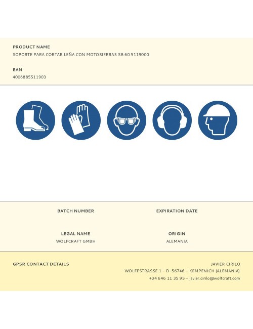 Soporte para cortar leña con motosierras sb 60 5119000