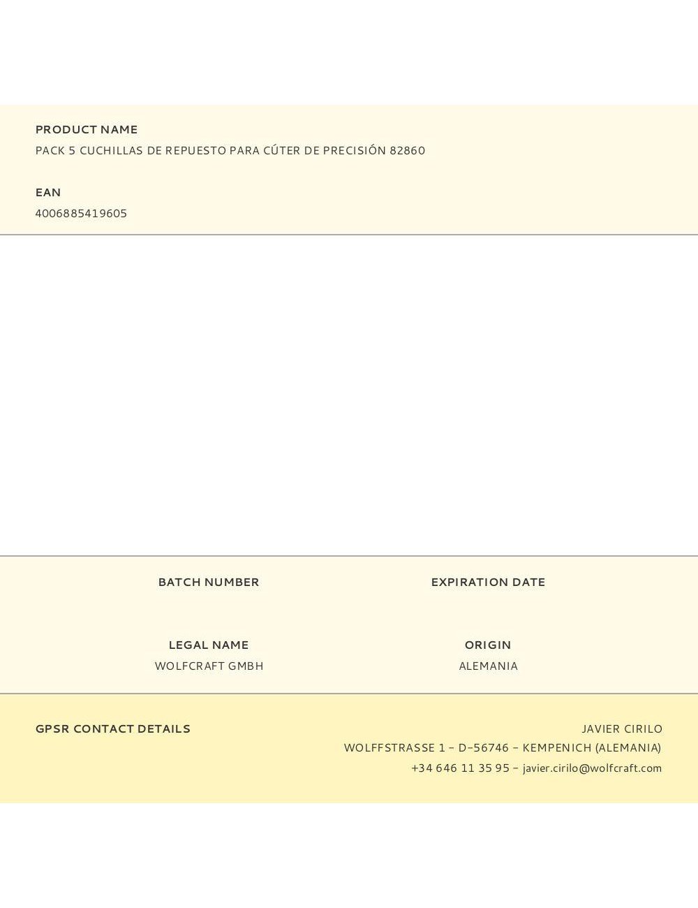 Pack 5 cuchillas de repuesto para cúter de precisión 82860