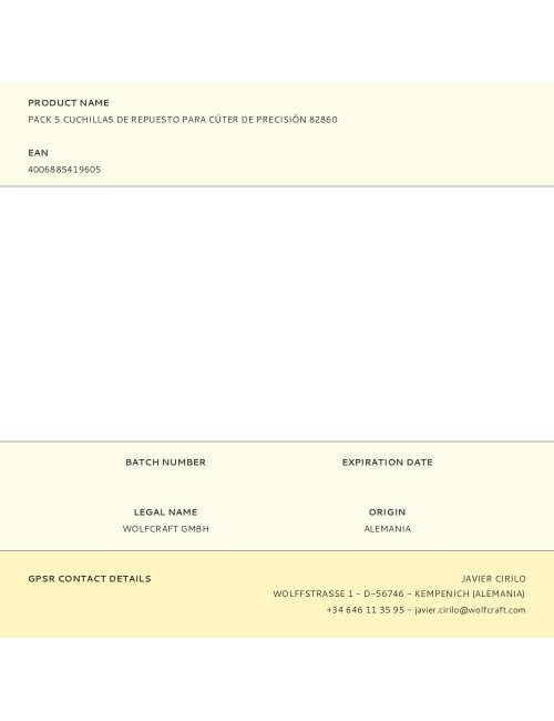 Pack 5 cuchillas de repuesto para cúter de precisión 82860