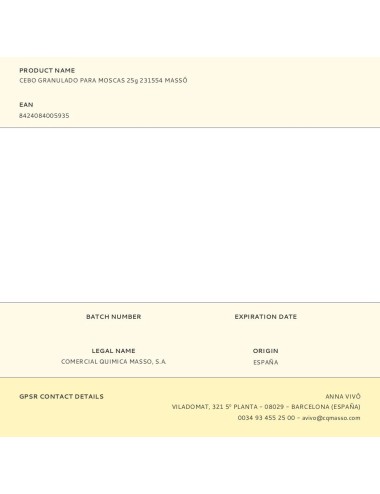 Cebo granulado para moscas 25g 231554 massó