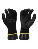 Guante poliéster con palma poliuretano, keep safe®, negro, t-08