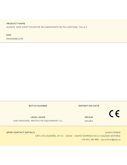 Guante poliéster con palma poliuretano, keep safe®, negro, t-09