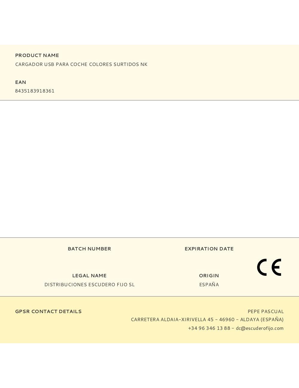 Cargador usb para coche colores surtidos nk