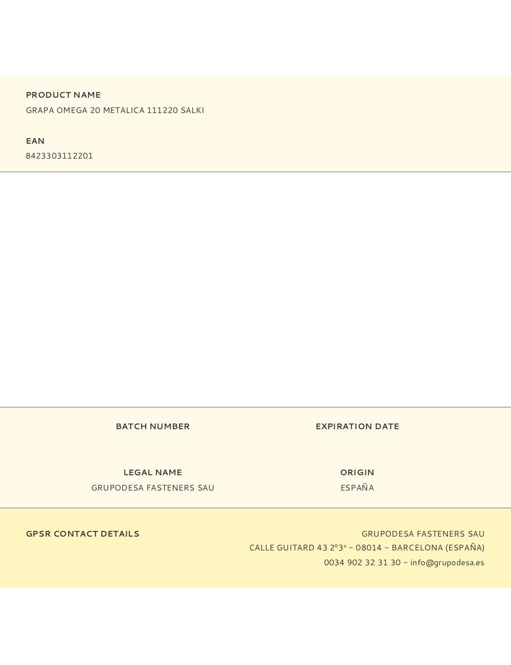Grapa omega 20 metalica 111220 salki