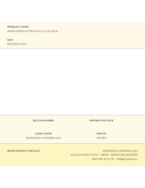 Grapa omega 20 metalica 111220 salki