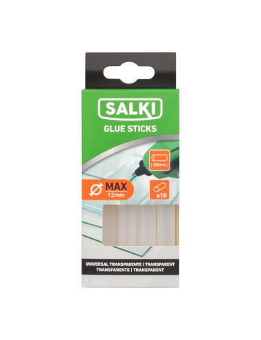 Barra de cola termofusible para uso universal transparente, ø12 x 120 mm, blister 10 uds