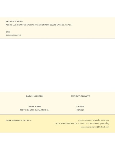 Aceite lubricante especial traction max 15w40 lata 5l. cepsa