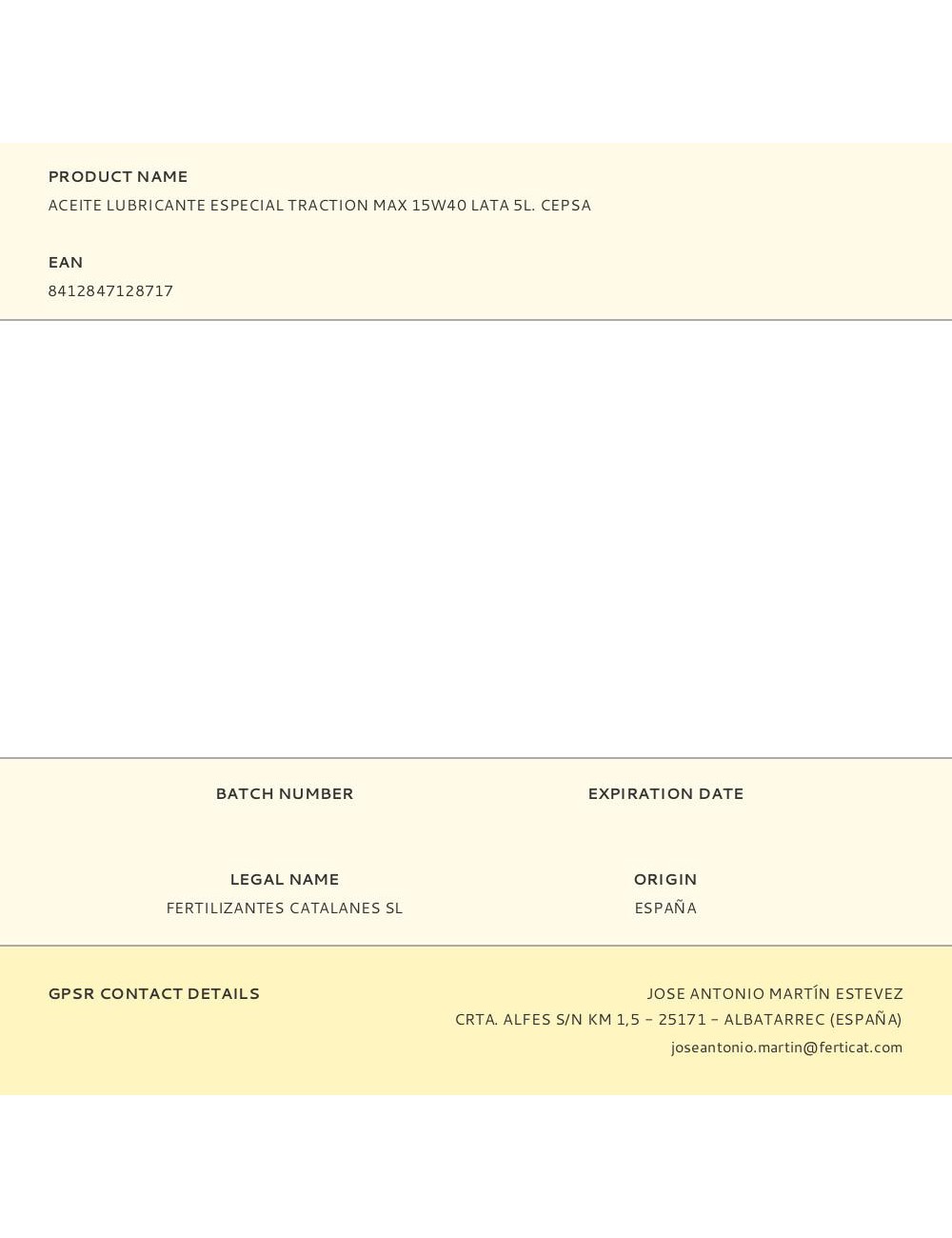 Aceite lubricante especial traction max 15w40 lata 5l. cepsa