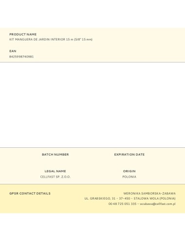 Kit manguera de jardin interior 15 m (5/8" 15 mm)