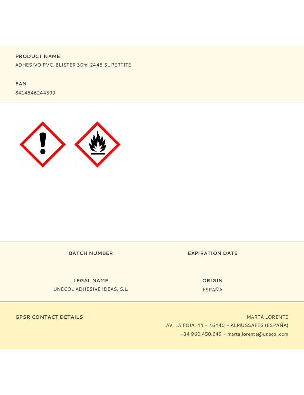 Adhesivo pvc blister 30 ml