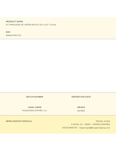 Kit manguera de jardín basico 20 m (1/2" 13 mm)