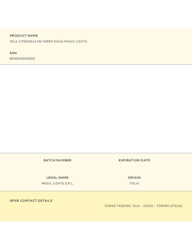 Vela citronela en tarro 510ml magic lights