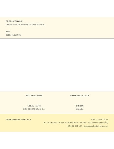 Cerradura de borjas 1.57255.60.0 cisa