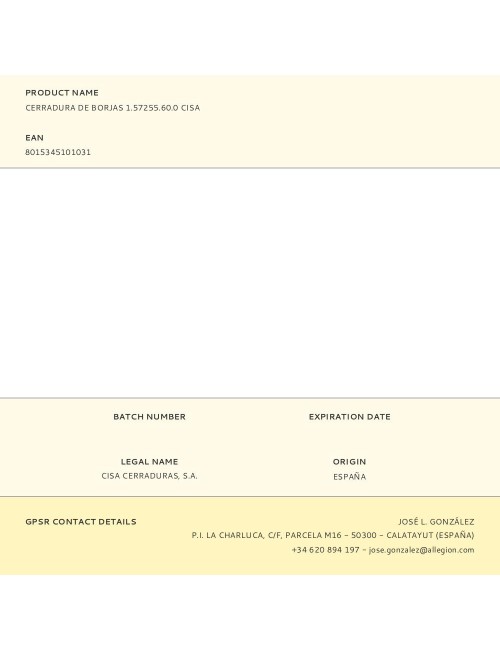 Cerradura de borjas 1.57255.60.0 cisa